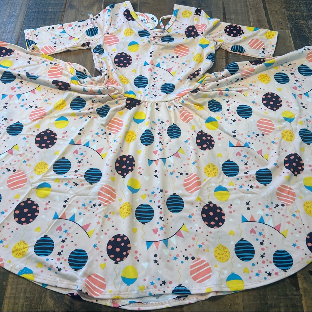 Dot Dot Smile size 5/6, 7 or 8/10 girls birthday balloons Ballerina twirl dress